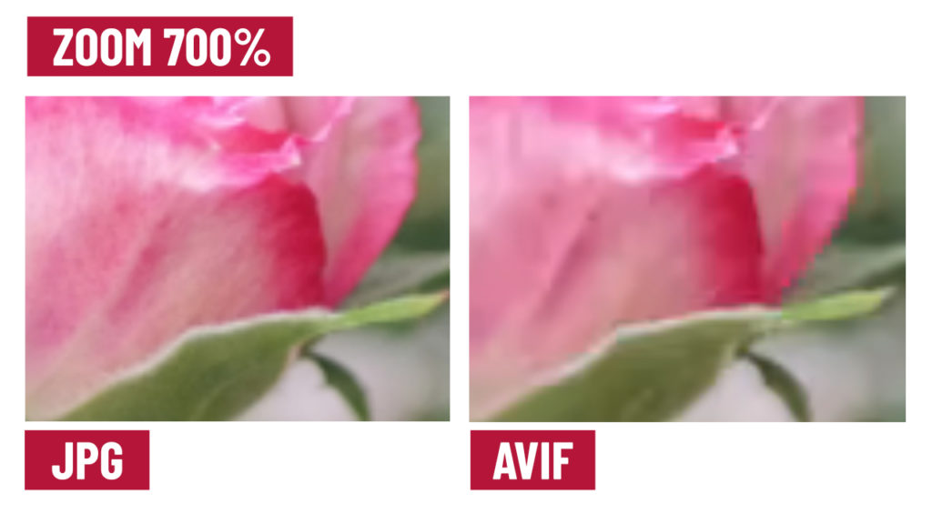 Clique na imagem para ver o resultado aproximado da comparação entre o formato JPG e imagens AVIF